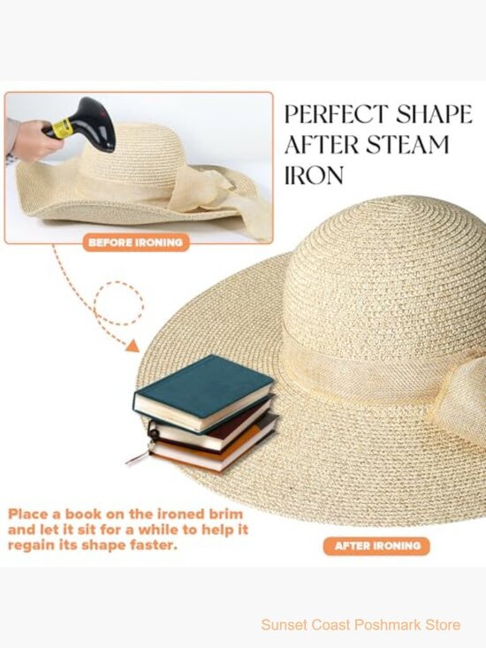 Wide Brim Straw Hat UPF 50 Packable Floppy Sun Hat main image 7